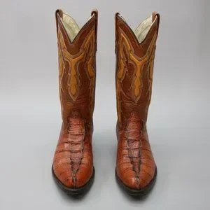 Rudel Western Red Crocodile Leather Cowboy Boots Red Full American Hornback Alligator Cowboy Boots  main image 3